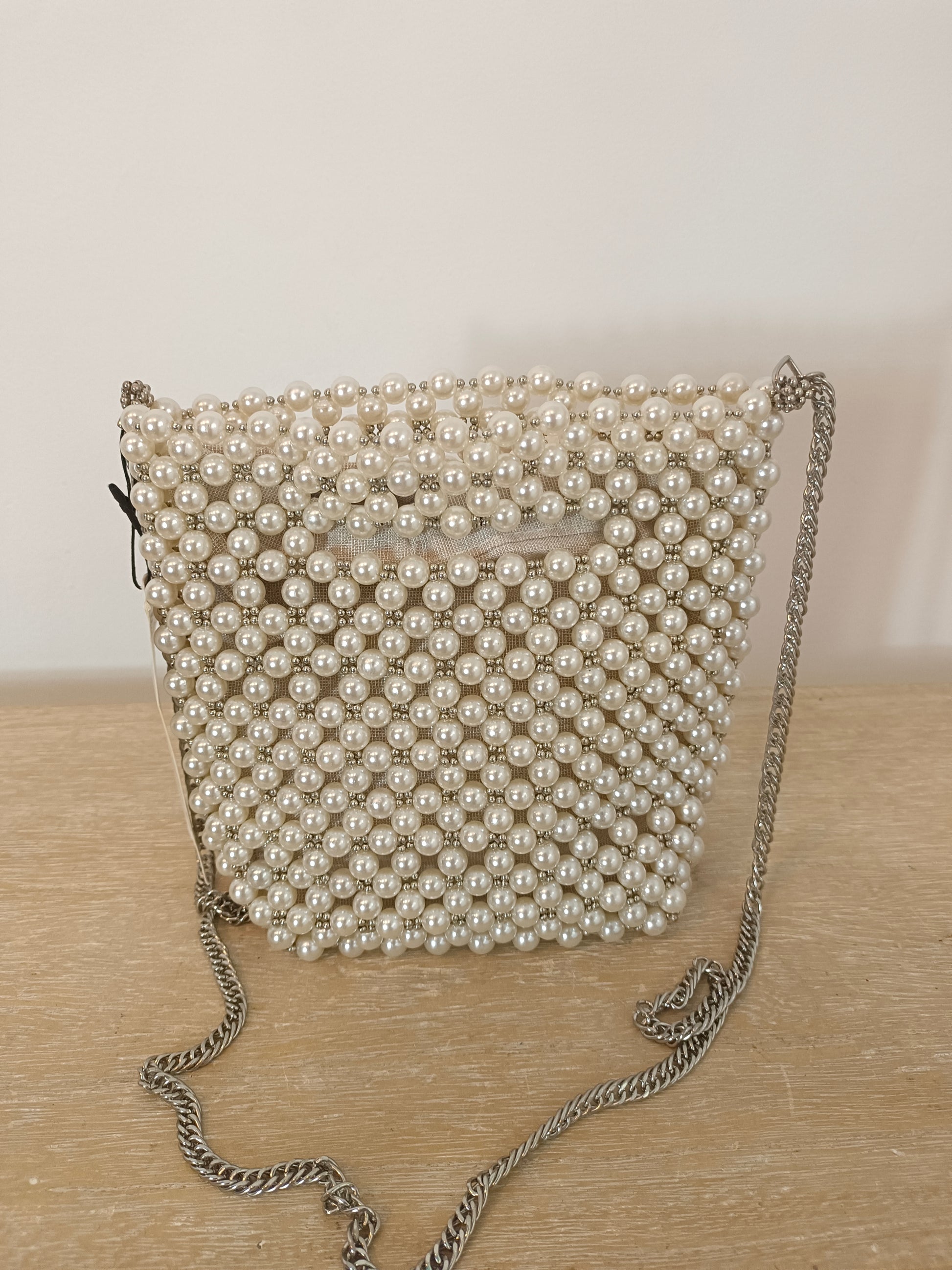 Cadena Zara Carteras Mujer Bolso Perlas Y Abalorios – Hibuy Market