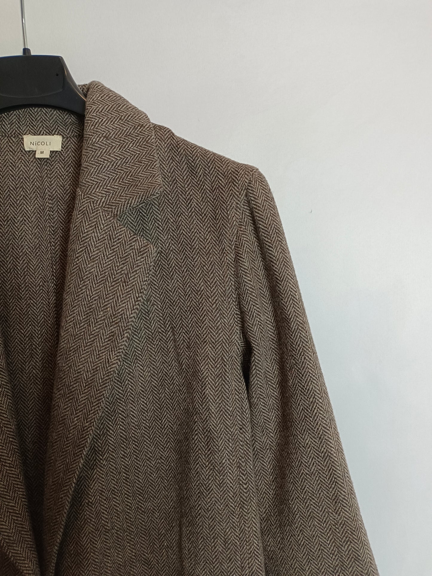 NICOLI. Blazer espiga marrón T.m