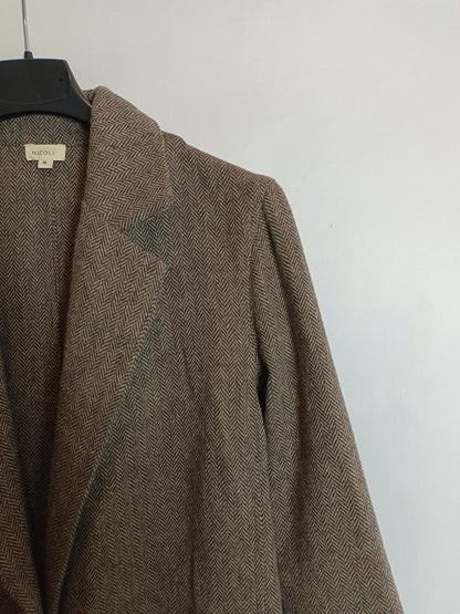 NICOLI. Blazer espiga marrón T.m