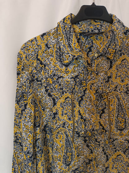ZARA. Tm printed fluid blouse/bomber