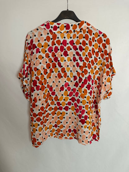 MANGO. Blusa manga corta efecto print T.m