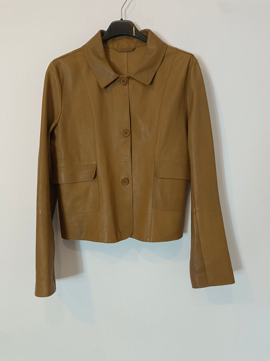 SWORD Beige Leather Jacket Ts