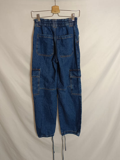 PULL&BEAR. Pantalón denim bolsillos T.34
