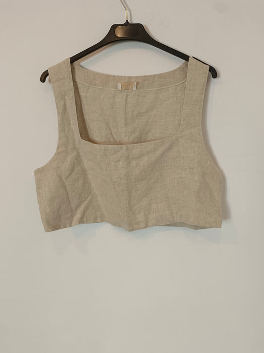 POSSE. Top beige lino T.s