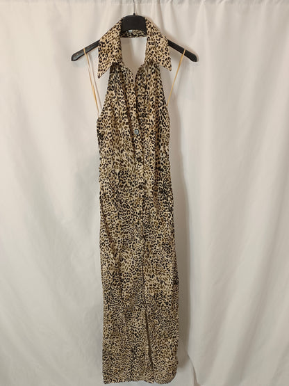 ZARA. Animal print midi dress with a halterneck. TM