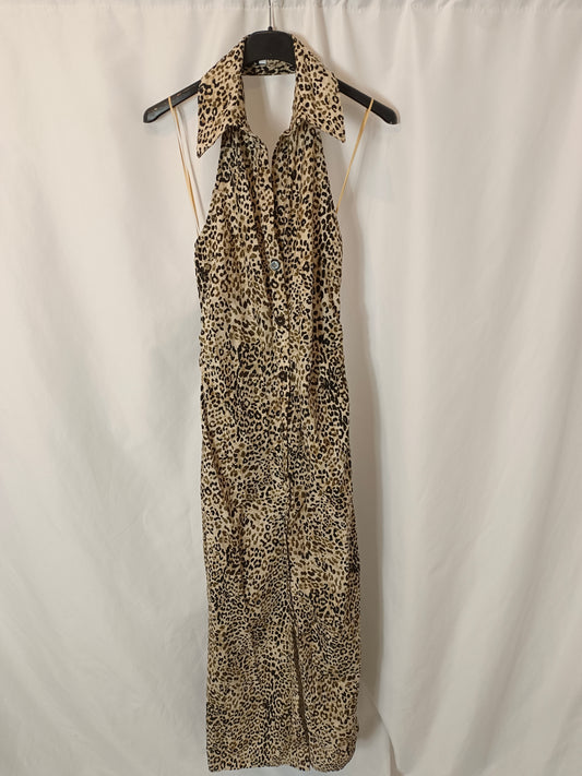 ZARA. Animal print midi dress with a halterneck. TM