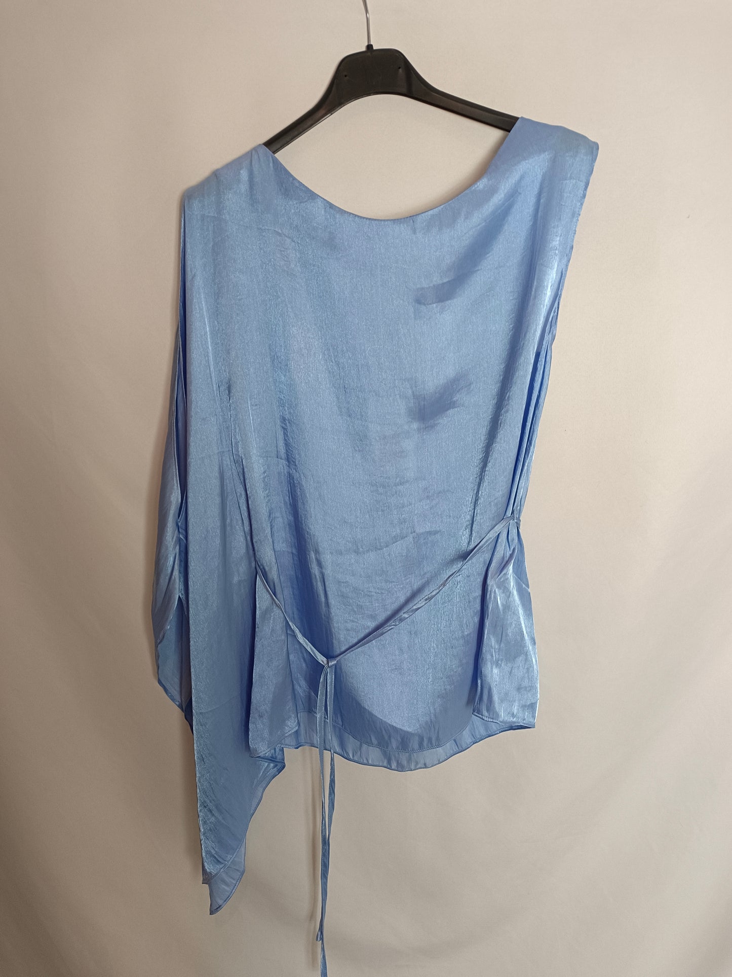 IRON PETER. Blue satin top TM