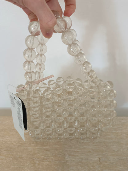 MANGO. Bolso abalorios transparentes