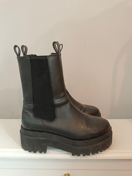 H&M. Botas negras militar T.38 TARA