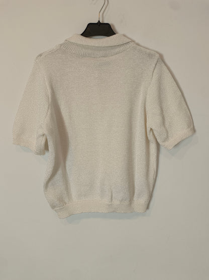 ZARA. Chaqueta punto perla T.l