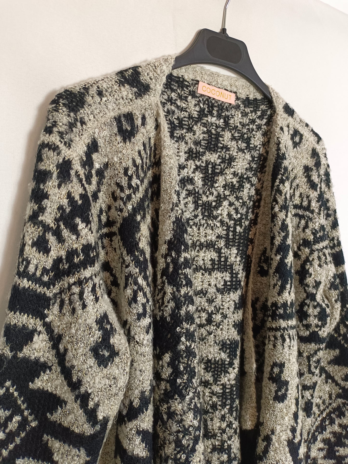 COCONUT. Cárdigan estampado flecos TU(s)