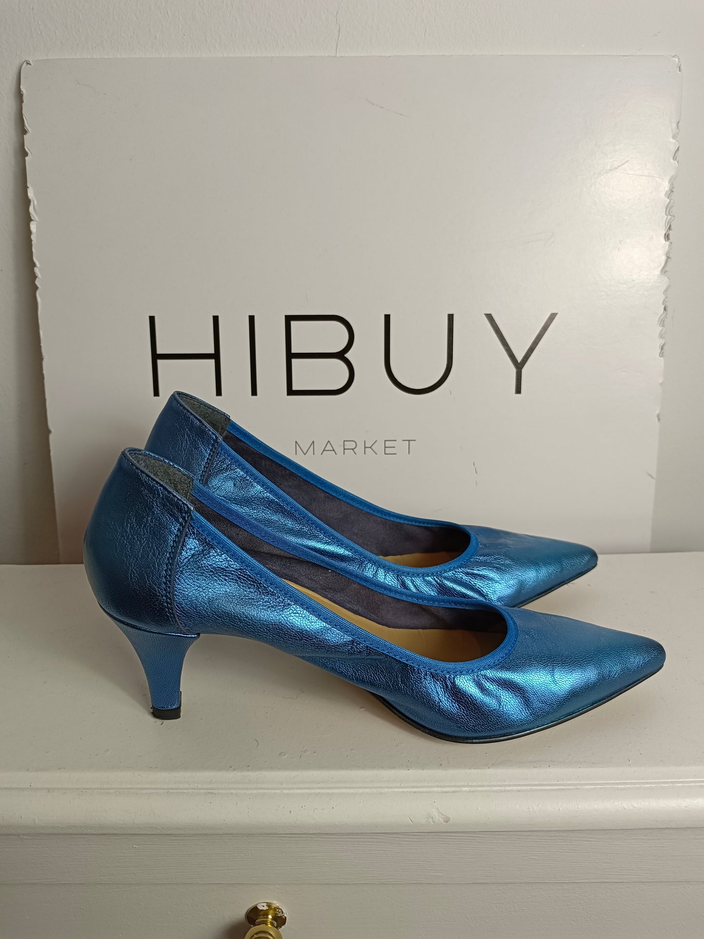 AVENUE. Zapatos azul metálico  T.39