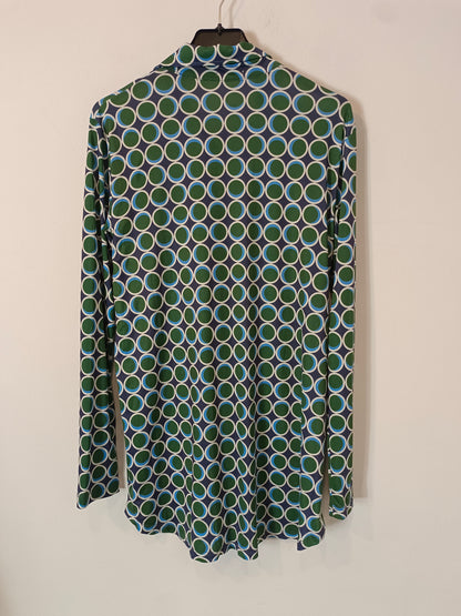 STRADIVARIUS. Blusa fluida estampado retro. T S