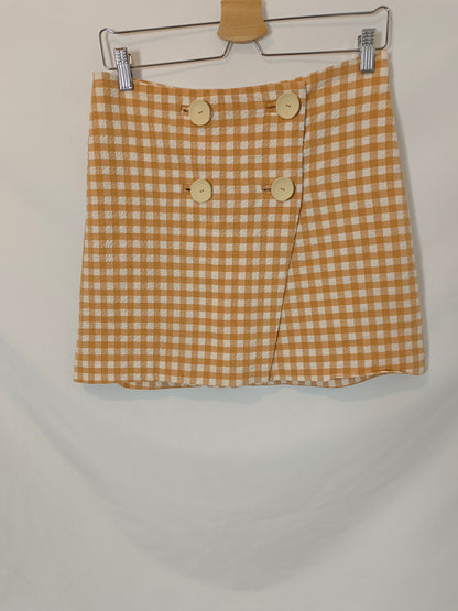 MANGO. Checkered wrap skirt Tm
