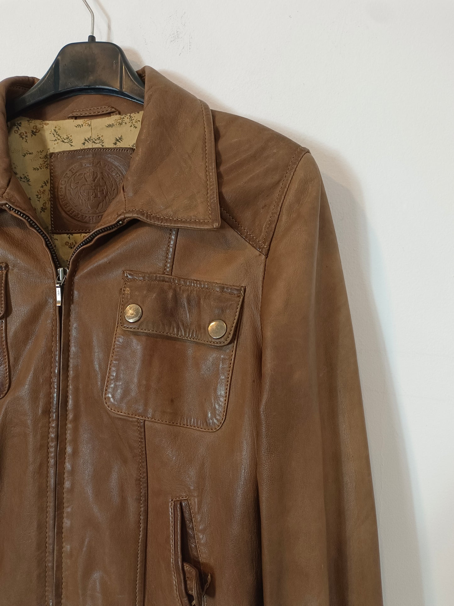 CORTEFIEL. Chaqueta camel piel T.m