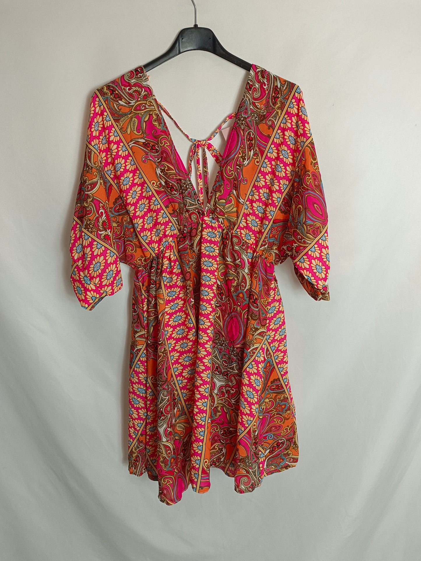 ALLIWANT. Short pink floral dress Your (s/m)