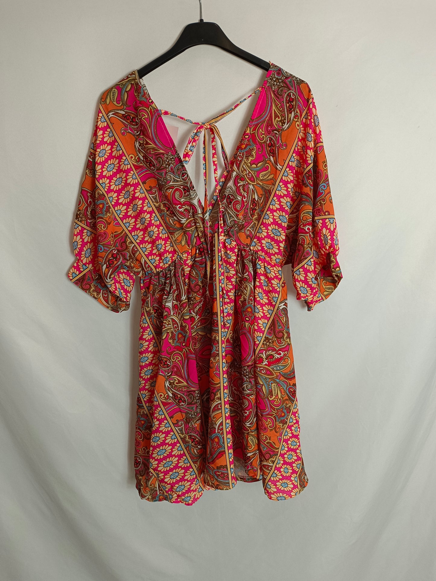 ALLIWANT. Short pink floral dress Your (s/m)