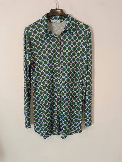 STRADIVARIUS. Blusa fluida estampado retro. T S