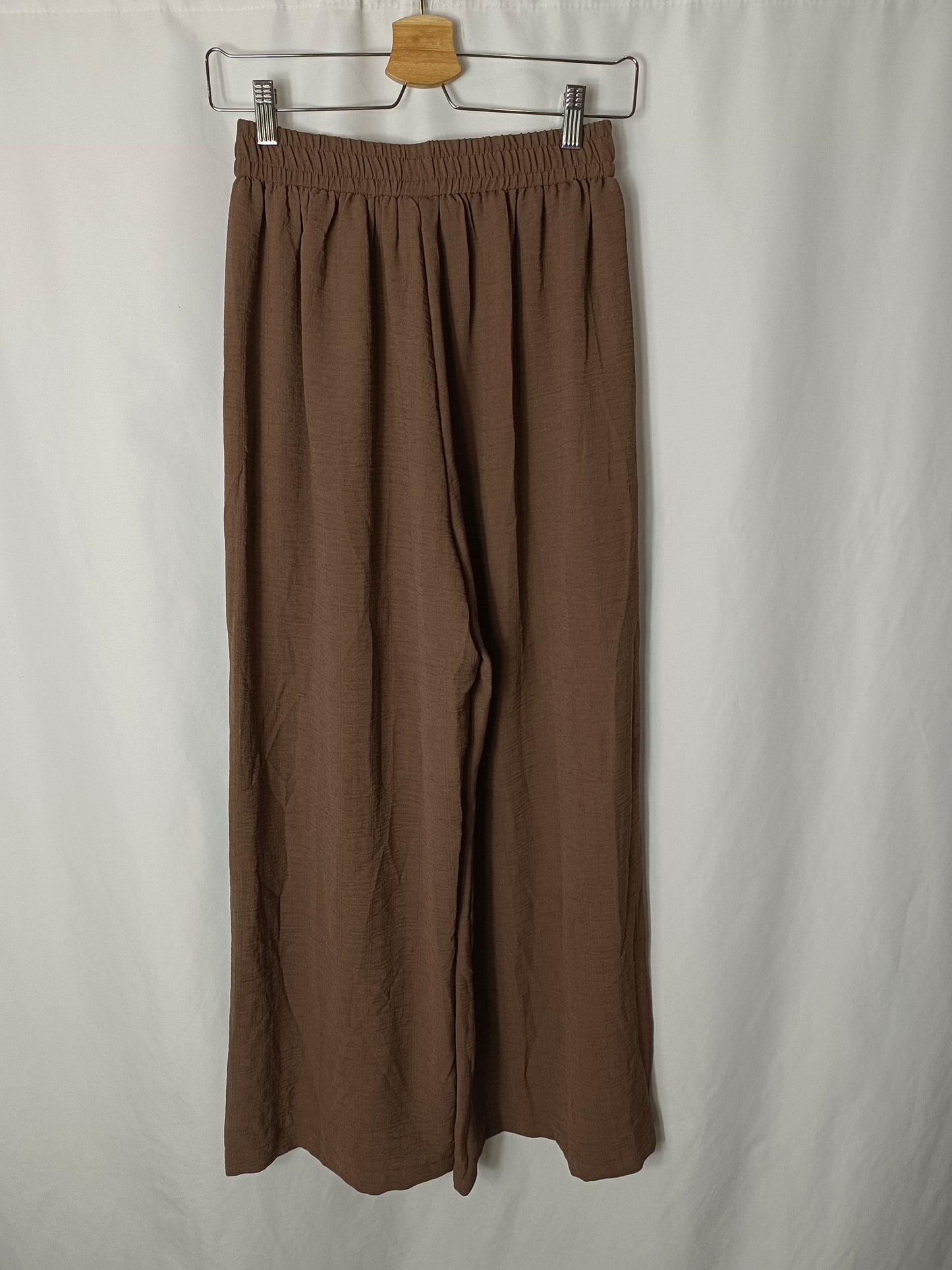 DAZY. Pantalón ancho marrón T.m