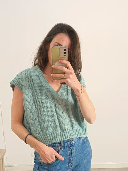 OTRAS. Chaleco cortito azul T.s