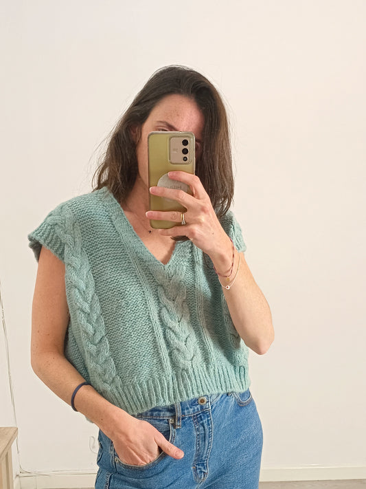 OTRAS. Chaleco cortito azul T.s