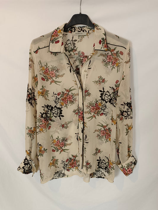 BEEBALM. Blusa beige flores T.u(s)
