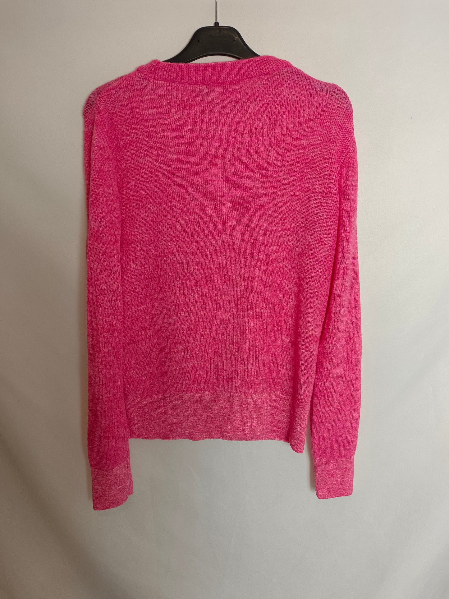 MANGO. Jersey rosa fucsia jaspeado. T S