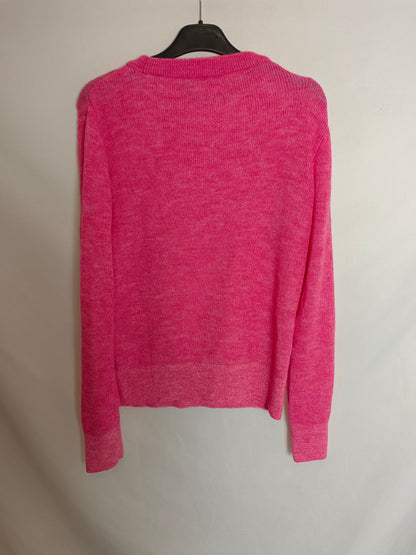 MANGO. Jersey rosa fucsia jaspeado. T S