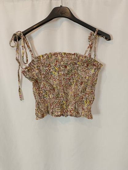 MANGO. Honeycomb print top Ts