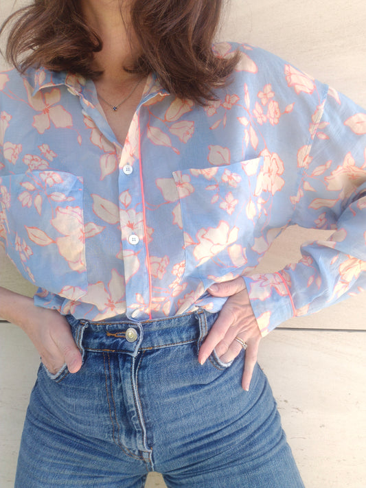 FORTE FORTE. Blusa estampado flores con seda. T 1 (S)