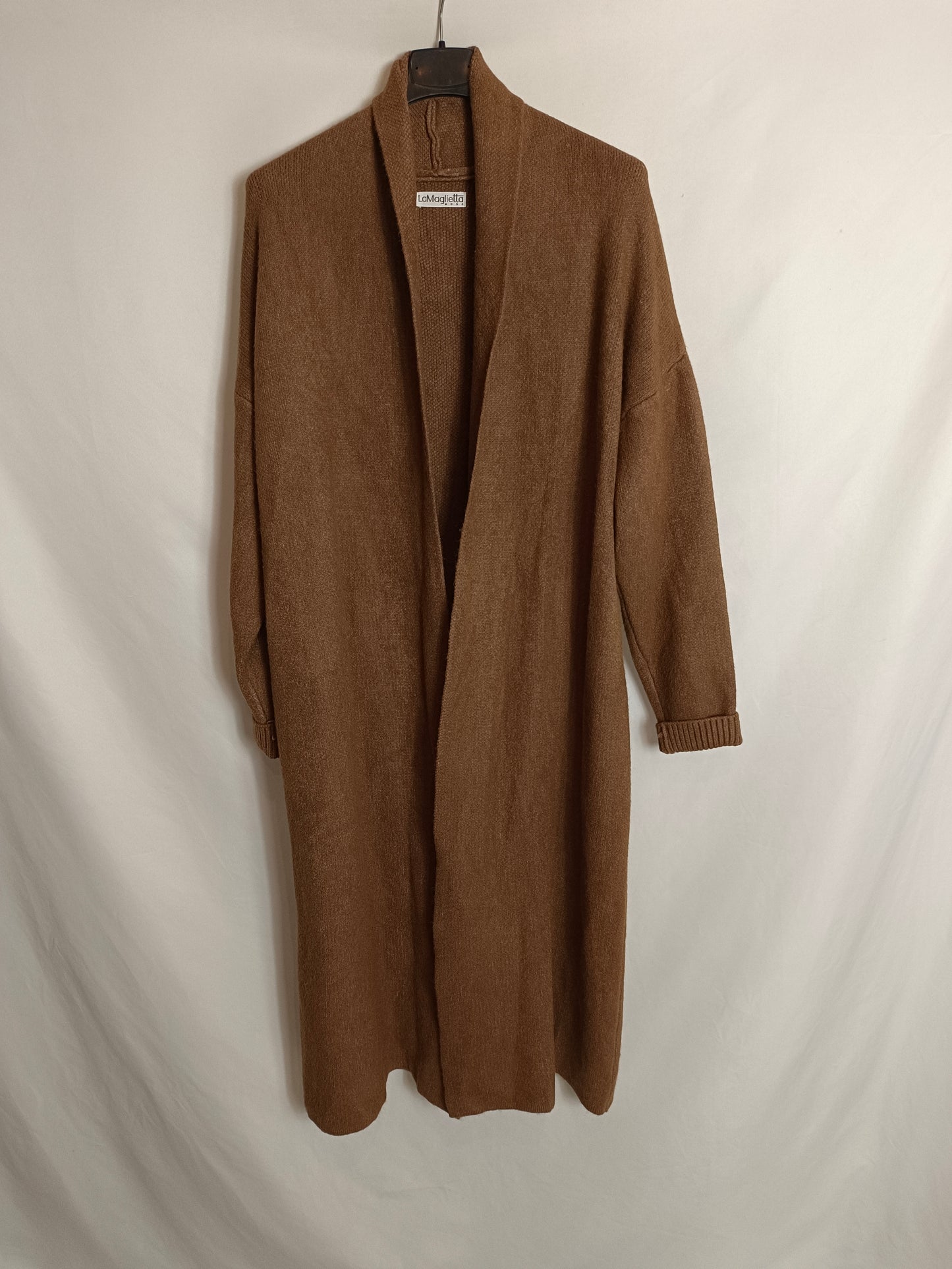 LA MAGLIETTA. Cárdigan marrón largo Tu(m)