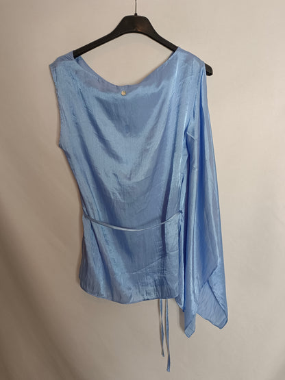 IRON PETER. Blue satin top TM