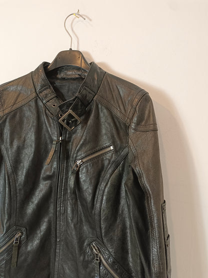 STRADIAVARIUS. Black leather jacket TM
