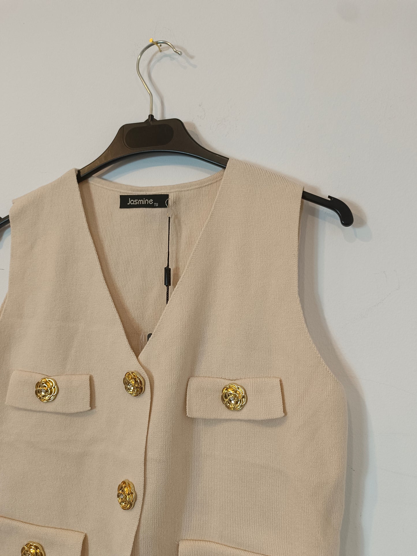 OTRAS. Chaleco beige botones T.u(s)