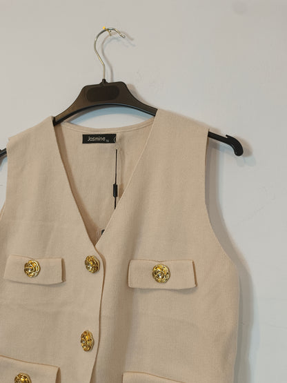 OTRAS. Chaleco beige botones T.u(s)