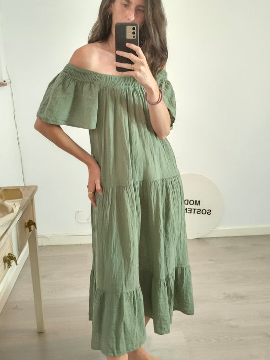 MY CLOSET. Long green dress Ts/m
