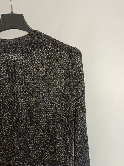 ZARA. Jersey negro punto abierto T.s