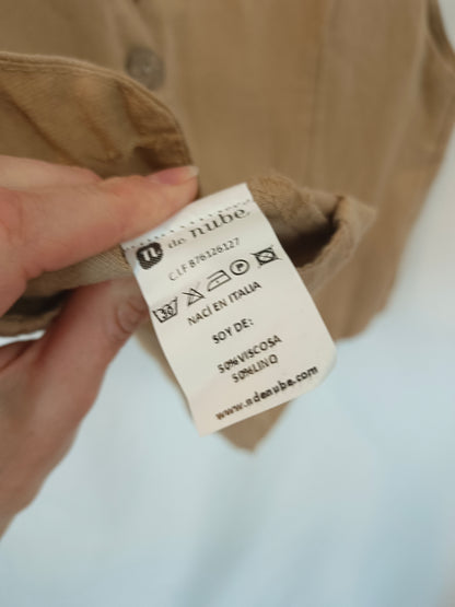N DE NUBE. Chaleco beige botones T.u(s/m)