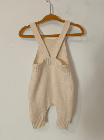 TEX. Beige knitted romper S. 0-1 months