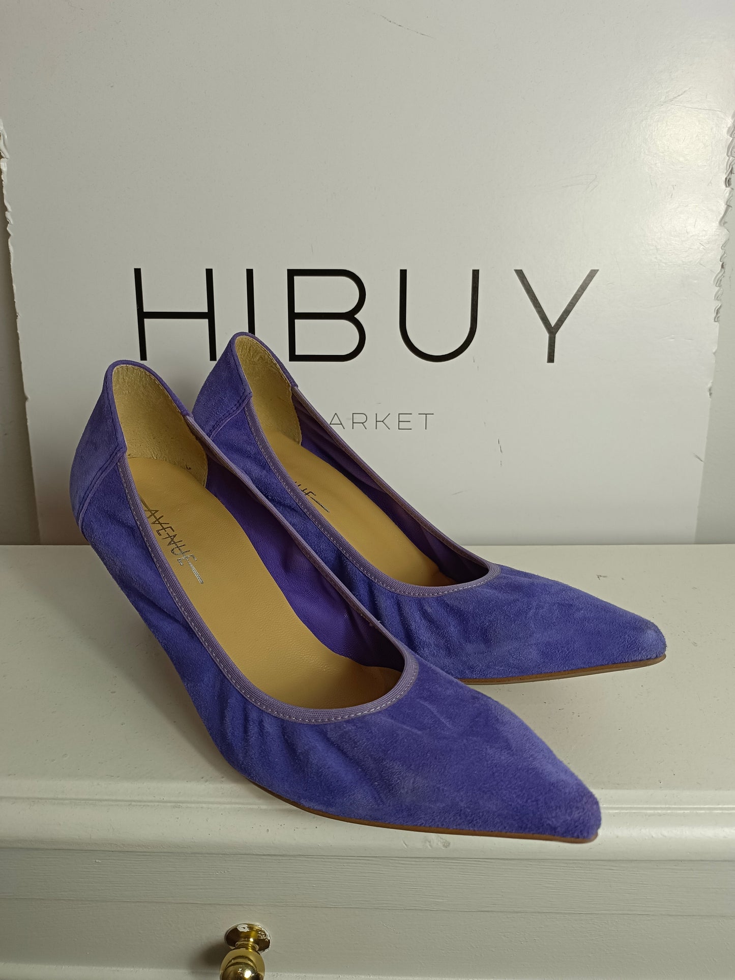 AVENUE. Zapatos ante morados  T.39