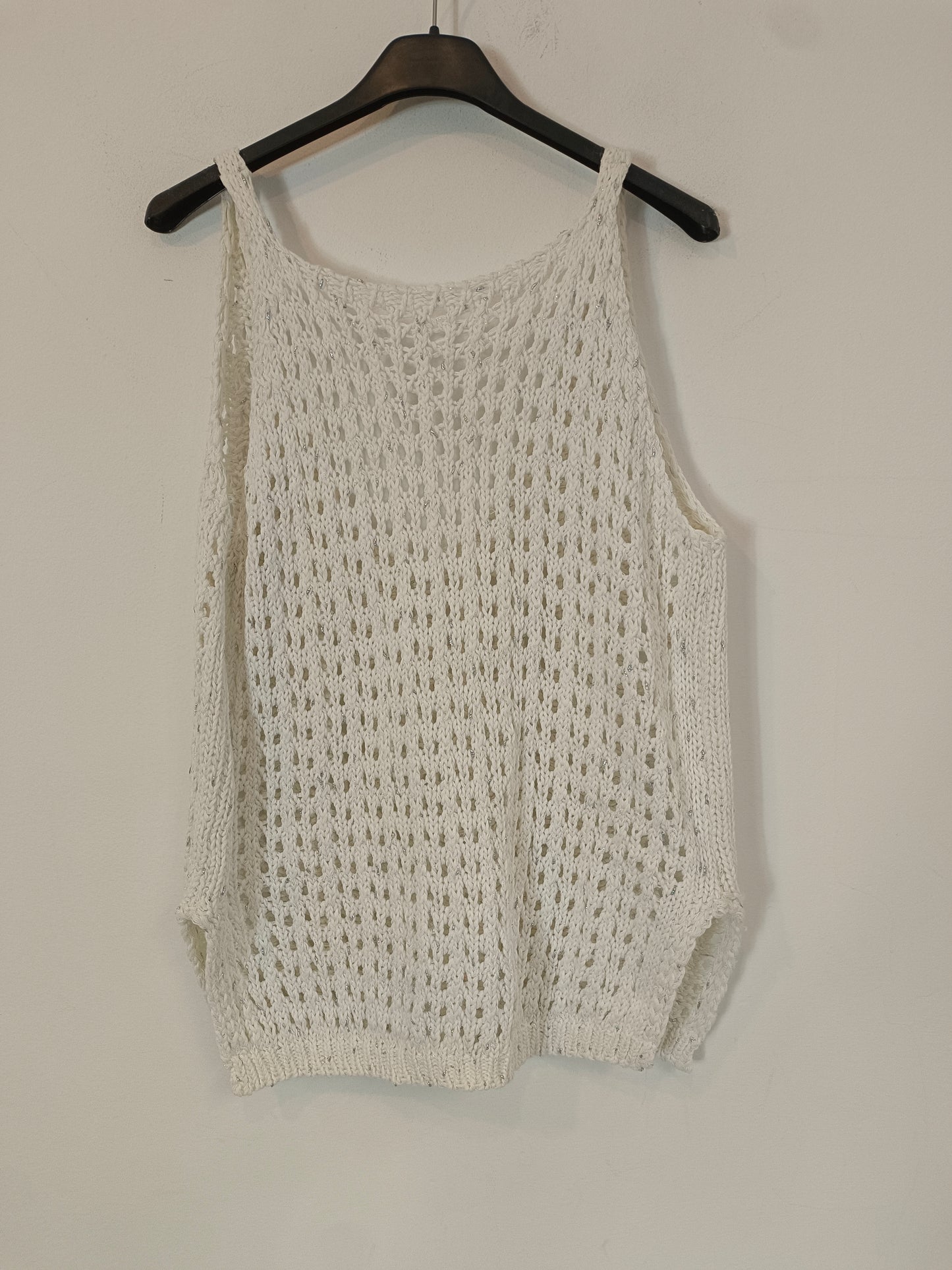 OTRAS. Top  croché blanco algodón. T S/M