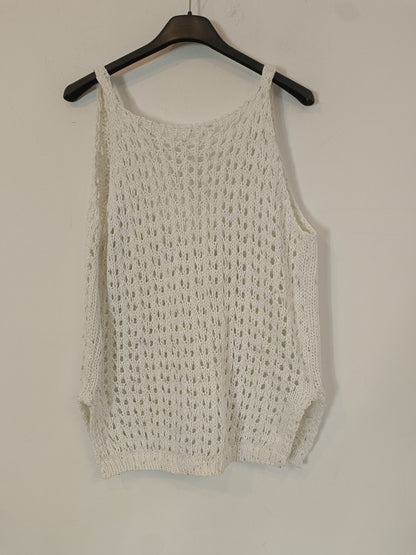 OTRAS. Top  croché blanco algodón. T S/M