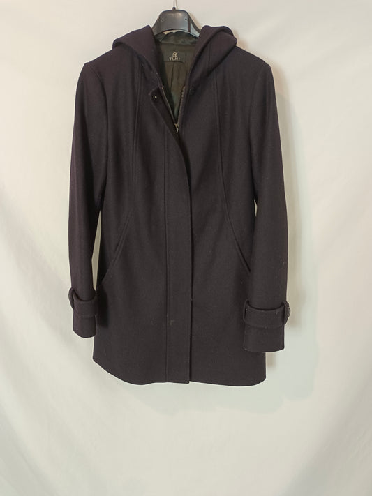 TUMI. Ts blue wool trench coat