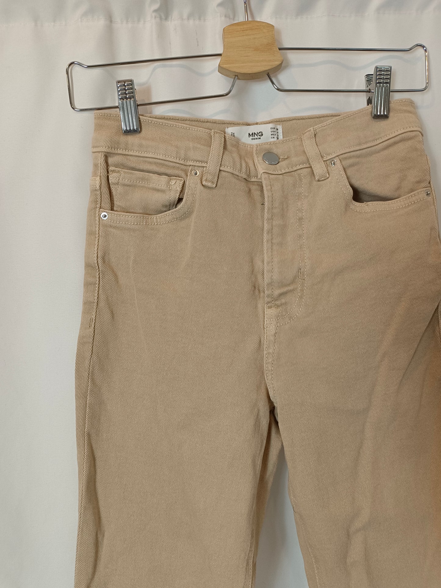 MANGO. Beige denim trousers, size 36