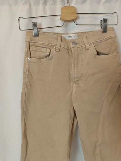 MANGO. Beige denim trousers, size 36
