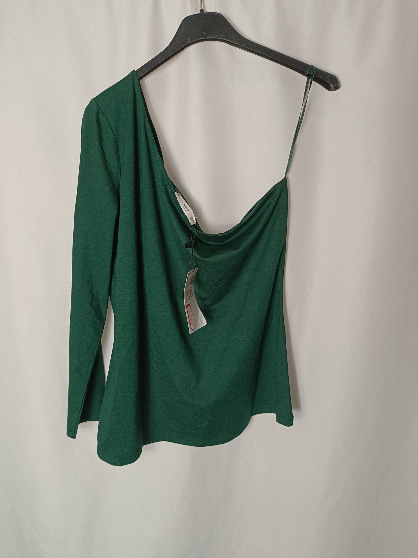 MANGO. Top verde asimétrico T.l