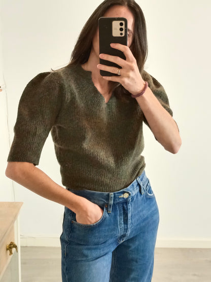 ZARA. Top punto verde colores T.m