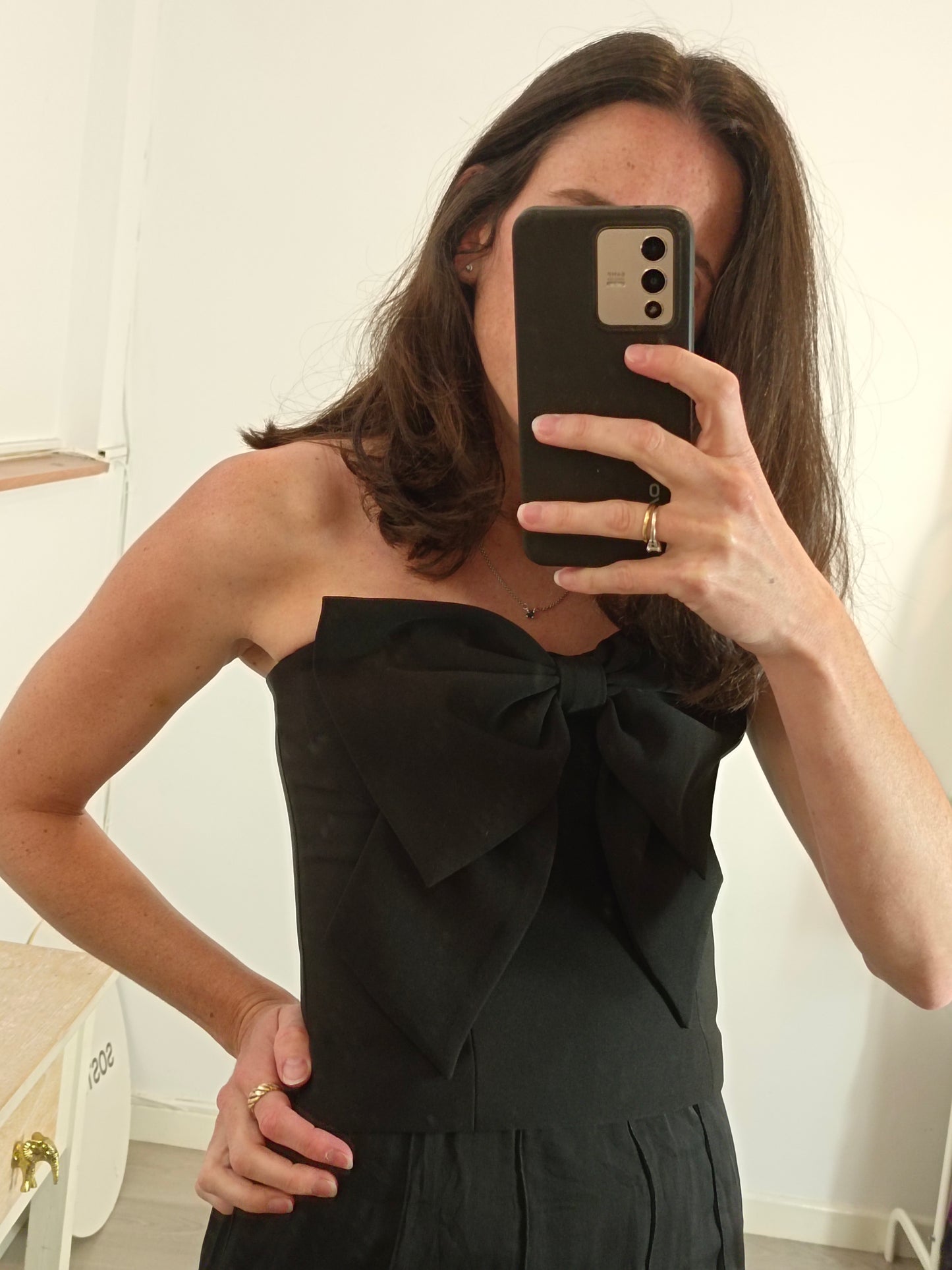 NBD. Black lace-up top T.xs