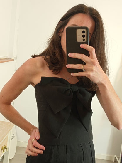 NBD. Black lace-up top T.xs