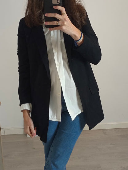 ALLSAINTS. Blazer negra fluida T.34